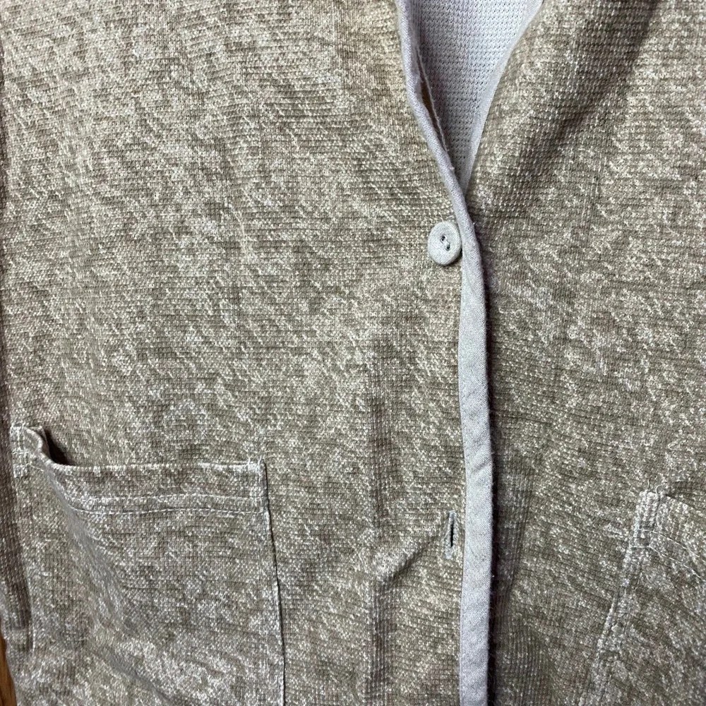 Jones New York Sport Vest Women Large Tan Cotton‎ Linen Ramie Knit